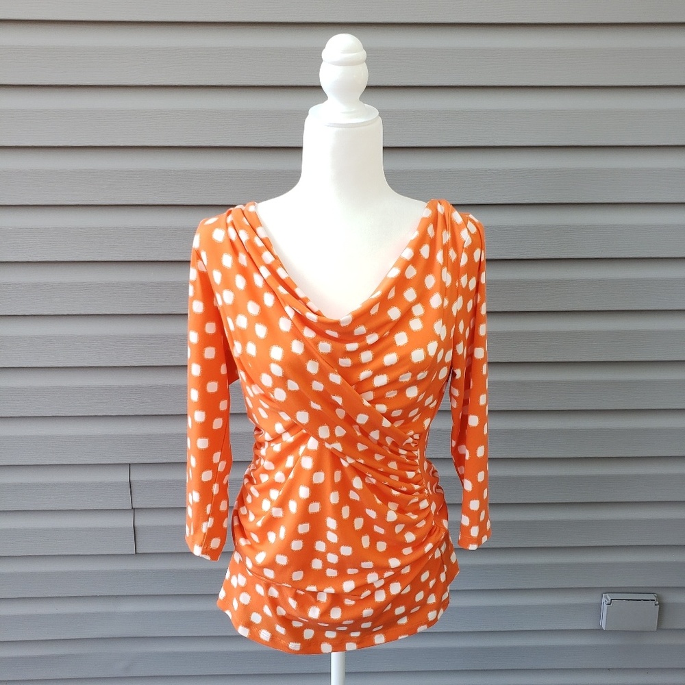 Orange Polka Dot Women's Top